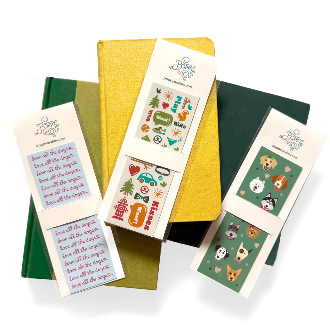 Dog Lover’s Bookmark in clear packaging with branded backing card, ready for gifting.
