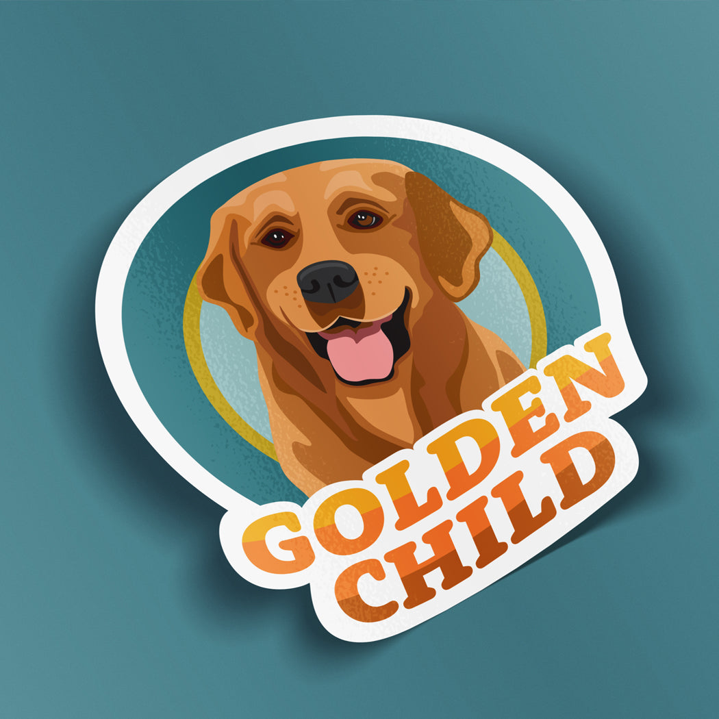 Golden Child Golden Retriever Sticker | Cute Waterproof Vinyl Dog Decal