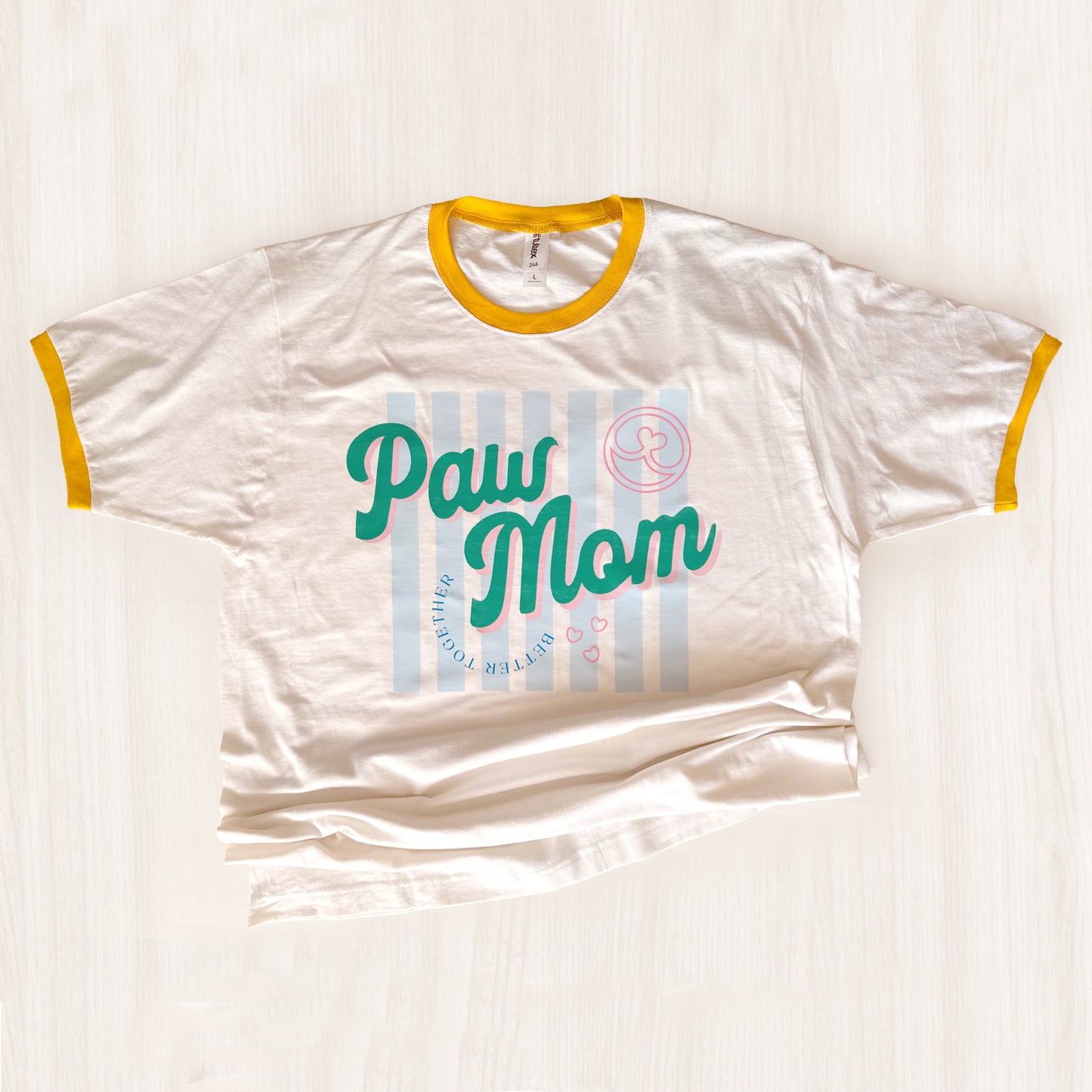 Paw Mom Ringer Tee | Retro Dog Mom T-Shirt