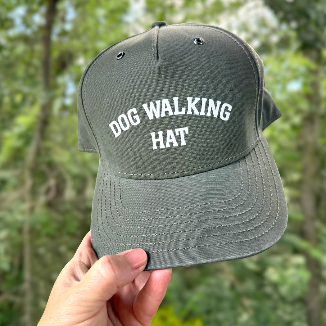 Dog Walking Hat | Classic Cotton Dad Cap for Dog Lovers in Olive, Navy & Wheat