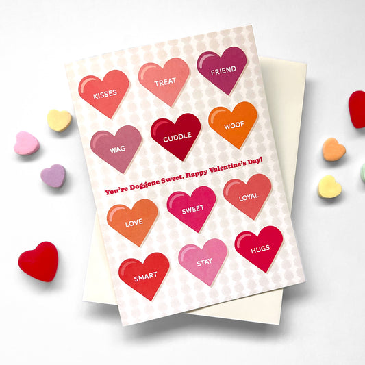 Funny dog Valentine's Day card with 'You're Doggone Sweet' message, perfect for pet lovers.