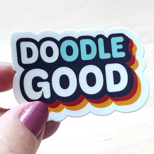 Doodle Good. Do Good. sticker for doodle dog lovers, made of waterproof vinyl.
