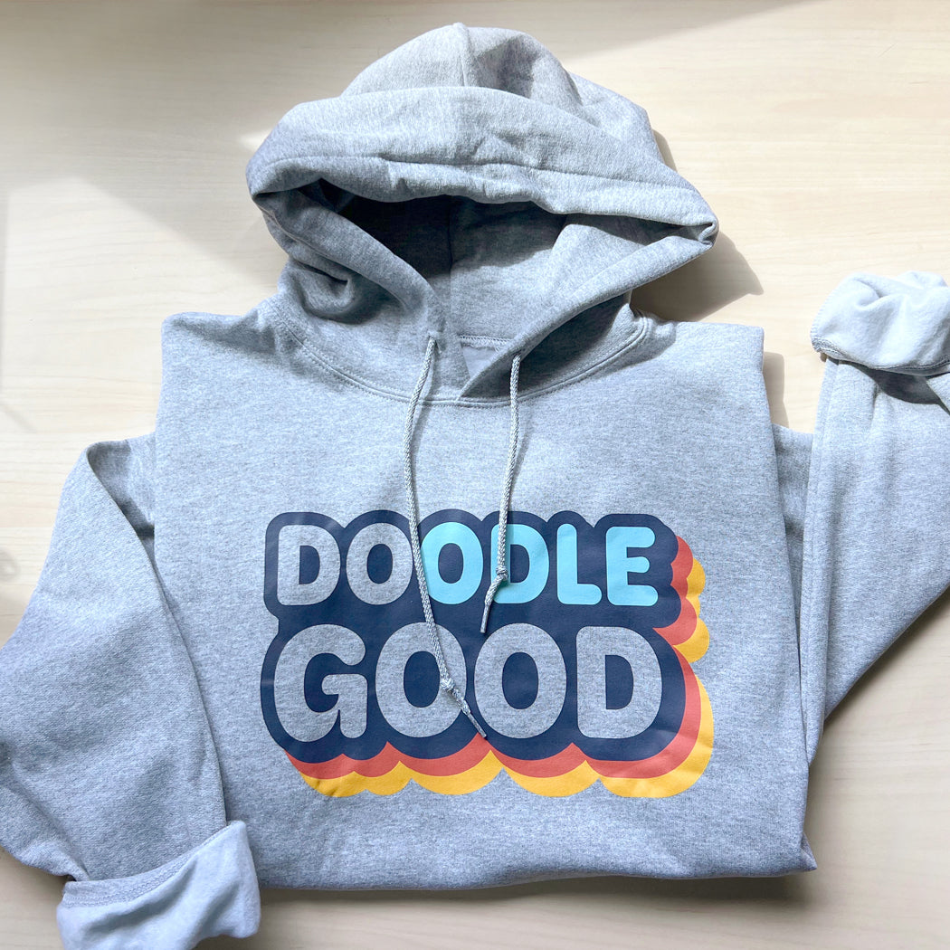 Grey Doodle Good hoodie for doodle dog lovers, featuring a cozy fit and stylish design.