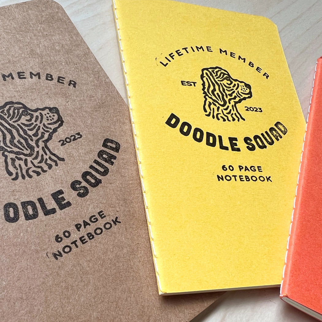 Doodle Squad Pocket Notebooks set of 3 – cute and functional mini journals for dog lovers.