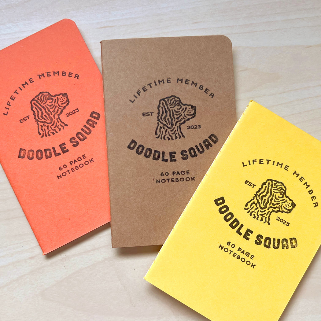 Doodle Squad Pocket Notebooks set of 3 – cute and functional mini journals for dog lovers.