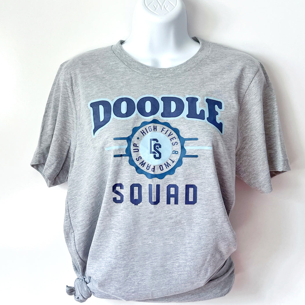 Lightweight and breathable Doodle Squad graphic t-shirt, perfect for dog lovers.