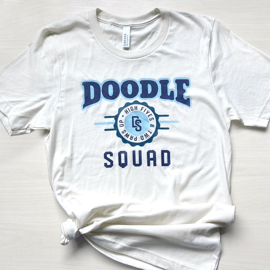Lightweight and breathable Doodle Squad graphic t-shirt, perfect for dog lovers.