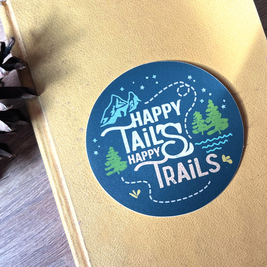 Adventure-themed dog decal perfect for water bottles, laptops, and cars.