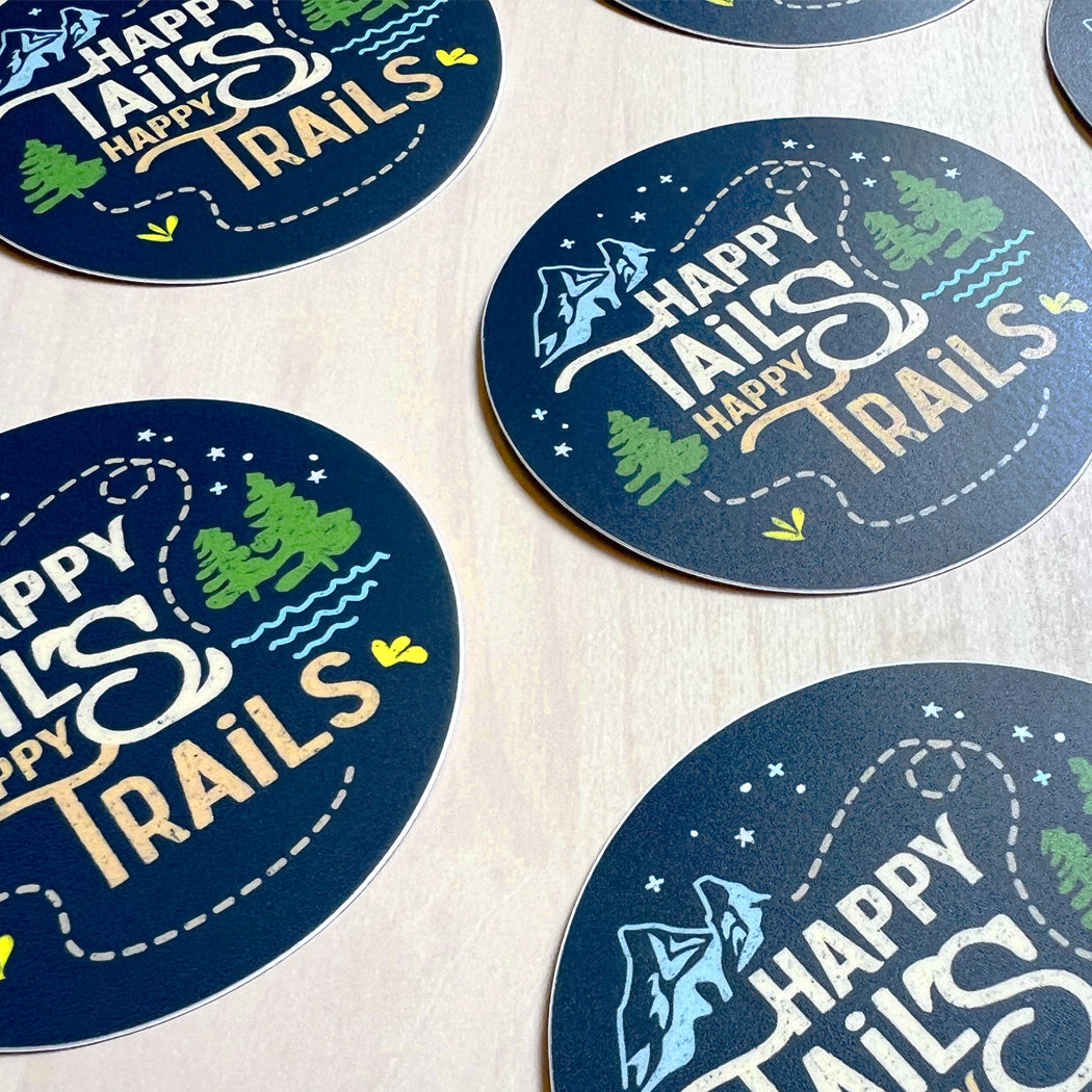 Adventure-themed dog decal perfect for water bottles, laptops, and cars.