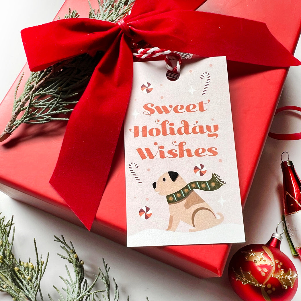 Dog Christmas Gift Tags | Holiday Wrapping Tags with Dogs