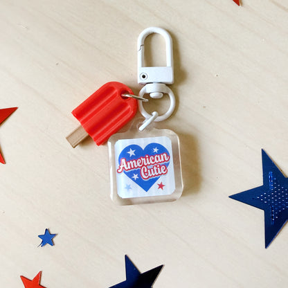 Summer dog collar charm featuring original American Cutie artwork by Poppy & Lou.