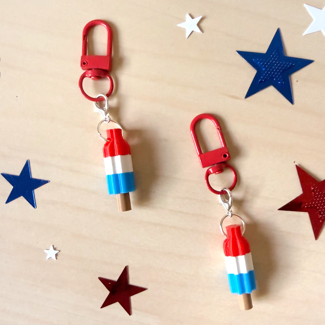 Patriotic Popsicle Dog Collar Charm