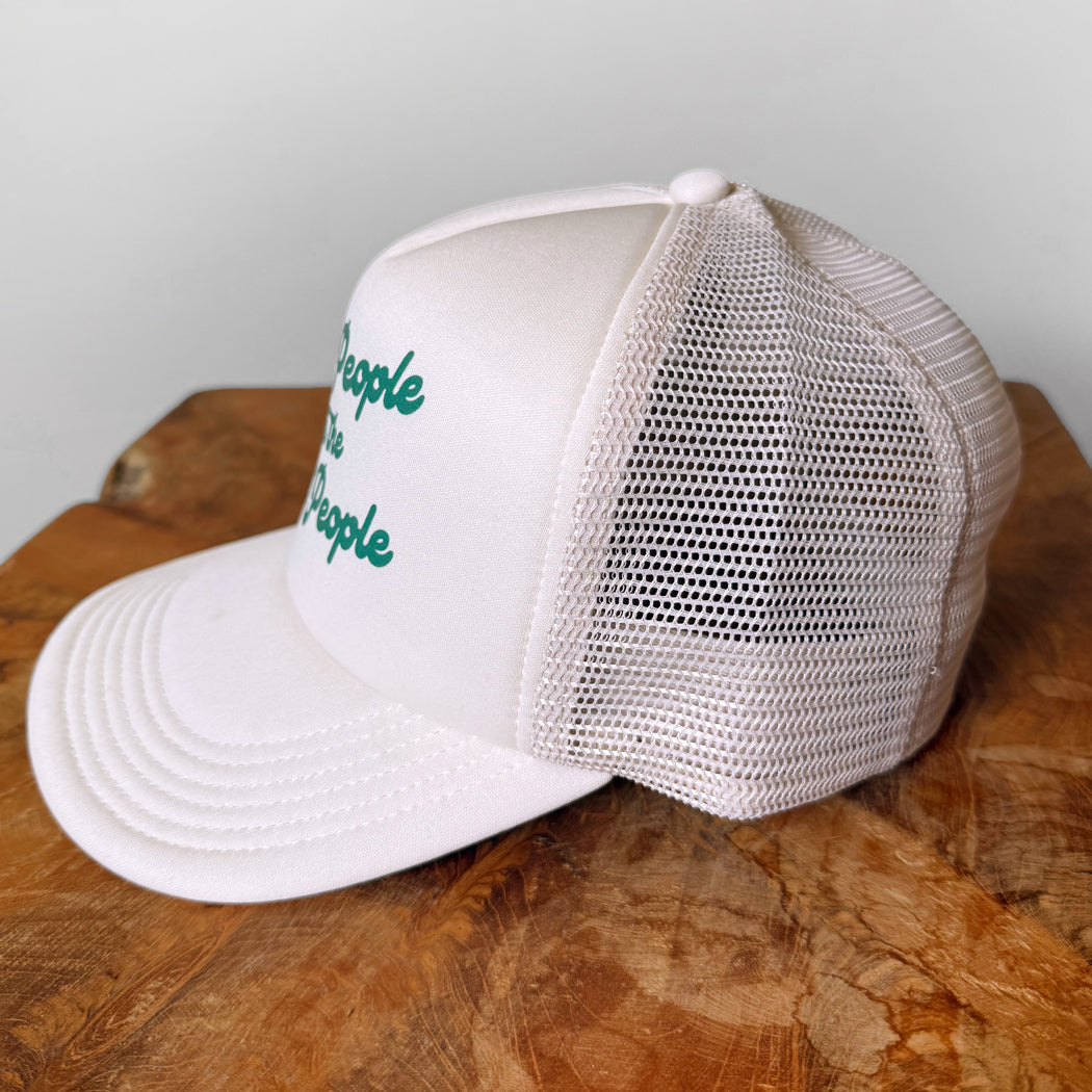 Dog People Are the Best People Trucker Hat | Vintage Forest Green & White Dog Lover Cap