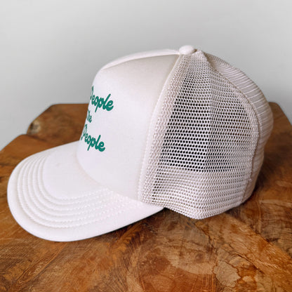 Dog People Are the Best People Trucker Hat | Vintage Forest Green & White Dog Lover Cap