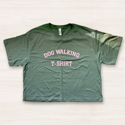 SALE: Women's Dog Walking Cropped T-Shirt