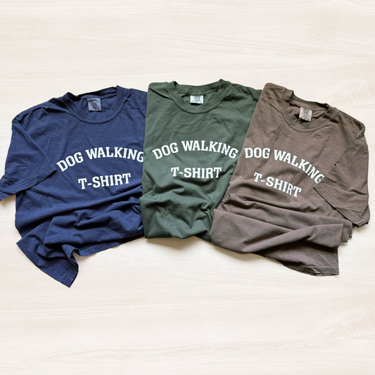 Dog Walking T-Shirt | Unisex 100% Ringspun Cotton Tee in Multiple Colors