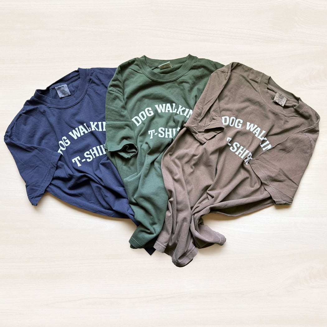 Dog Walking T-Shirt | Unisex 100% Ringspun Cotton Tee in Multiple Colors