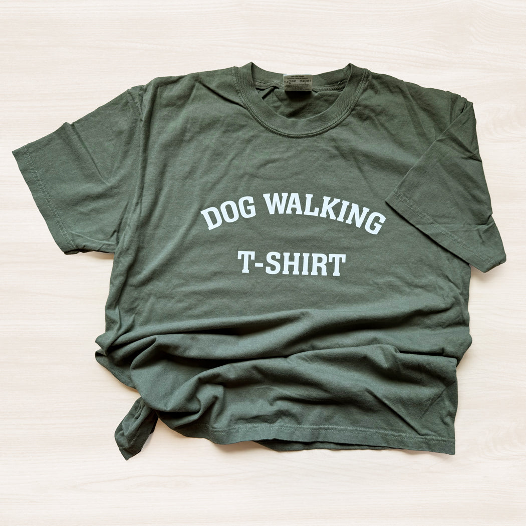 Dog Walking T-Shirt | Unisex 100% Ringspun Cotton Tee in Multiple Colors