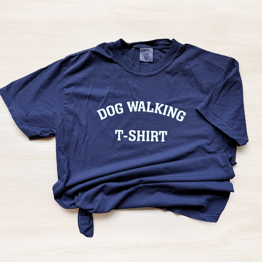 Dog Walking T-Shirt | Unisex 100% Ringspun Cotton Tee in Multiple Colors