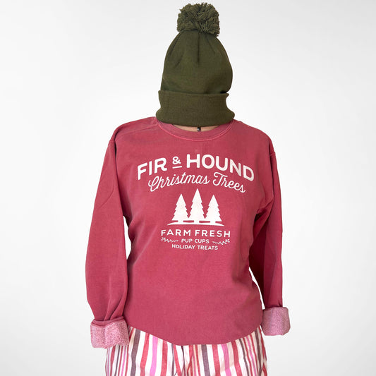SALE: Fir & Hound Red Christmas Sweatshirt