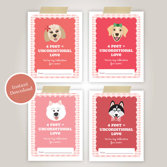 Set of 4 downloaded Valentine's Day Cards.