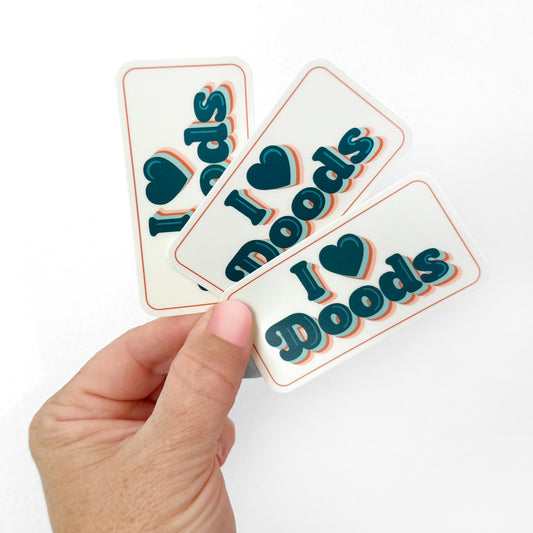 I ❤️ Doods vinyl sticker retro design for doodle dog lovers