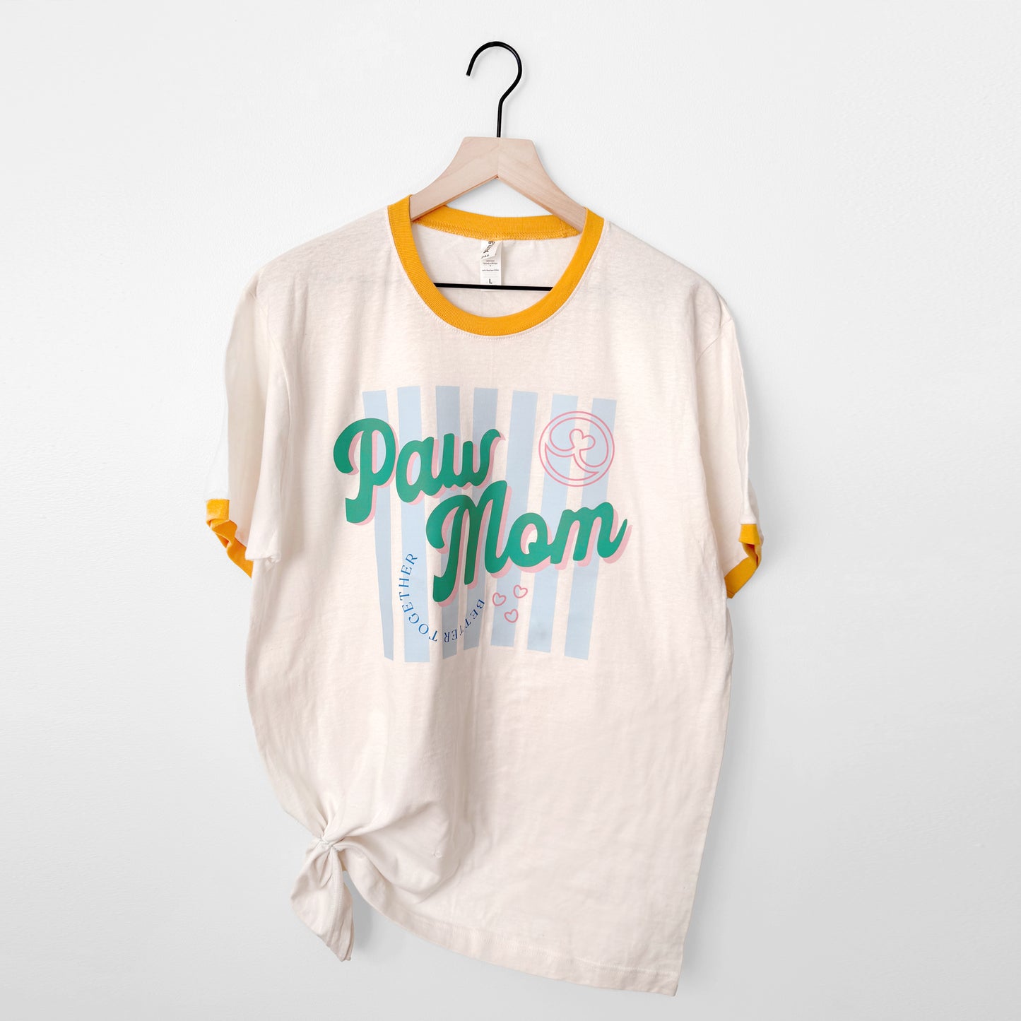 Paw Mom Ringer Tee | Retro Dog Mom T-Shirt