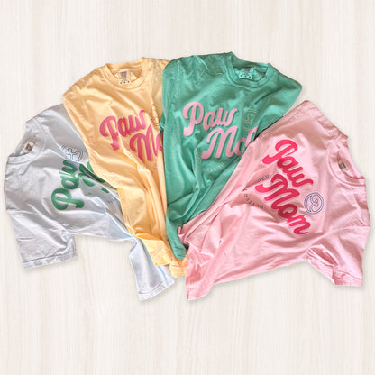 Paw Mom Graphic T-Shirt | Colorful Dog Mom Tee