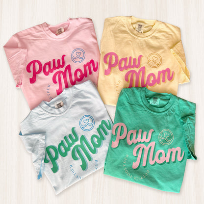 Paw Mom Graphic T-Shirt | Colorful Dog Mom Tee