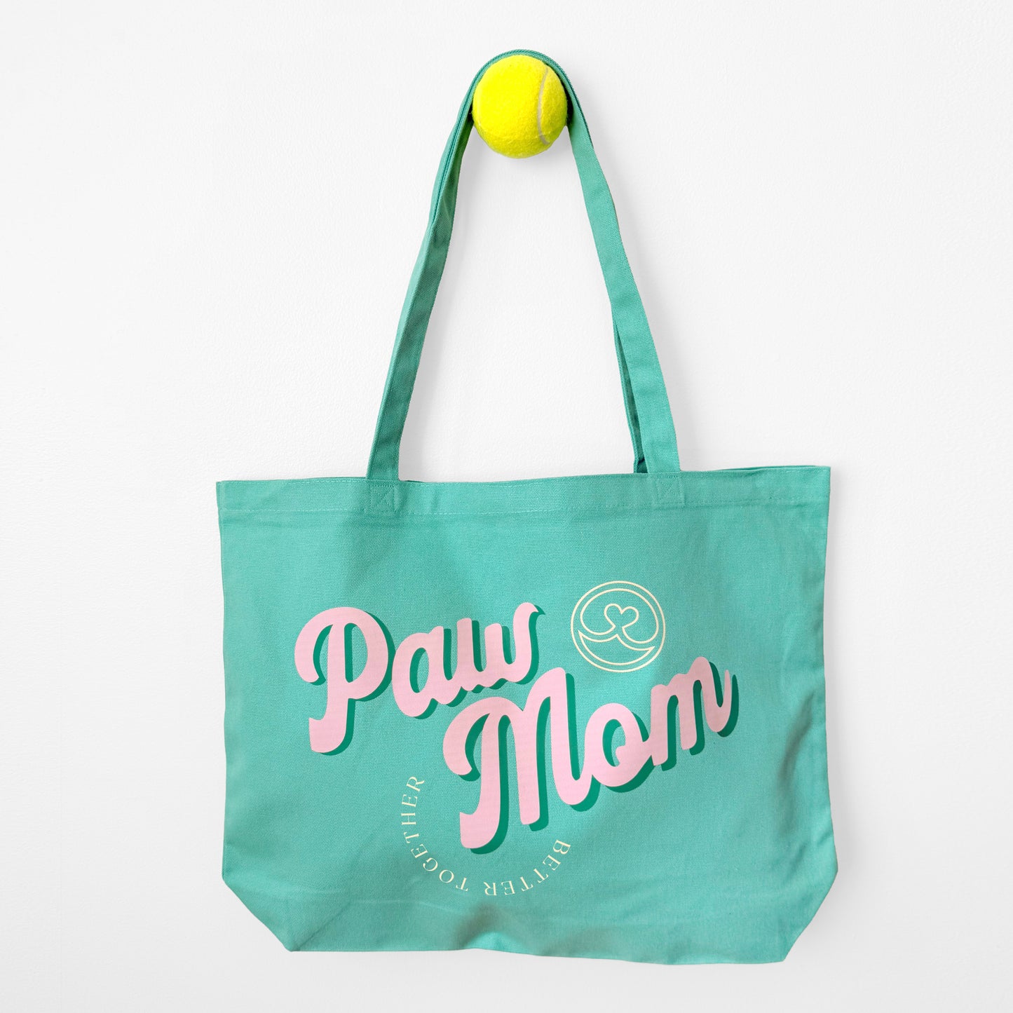 Large Paw Mom Tote Bag | Sea Glass Green Dog Mom Tote