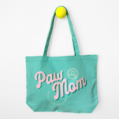 Large Paw Mom Tote Bag | Sea Glass Green Dog Mom Tote