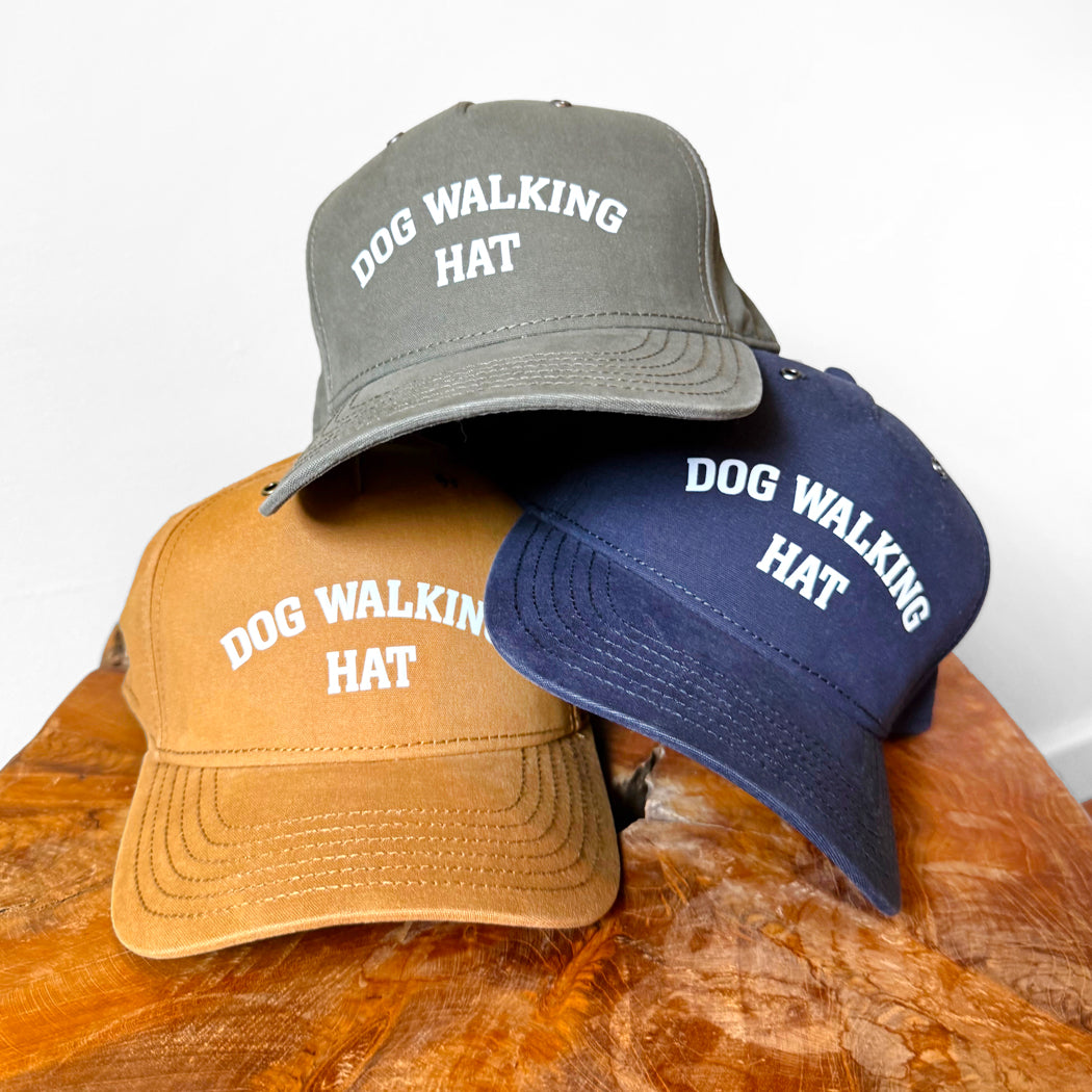 Dog Walking Hat | Classic Cotton Dad Cap for Dog Lovers in Olive, Navy & Wheat