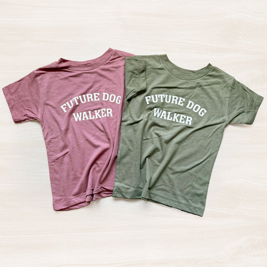 Soft pre-shrunk toddler dog lover shirt available in Olive and Dusty Rose